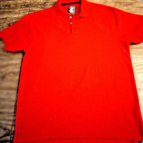 Beverly Hills Polo Club Modern Fit Short Sleeve Shirt Red Cotton Polyester Large - Picture 3 of 5